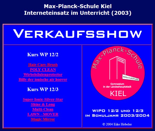 Max-Planck-Schule Kiel, Projektarbeit, Jg. 12